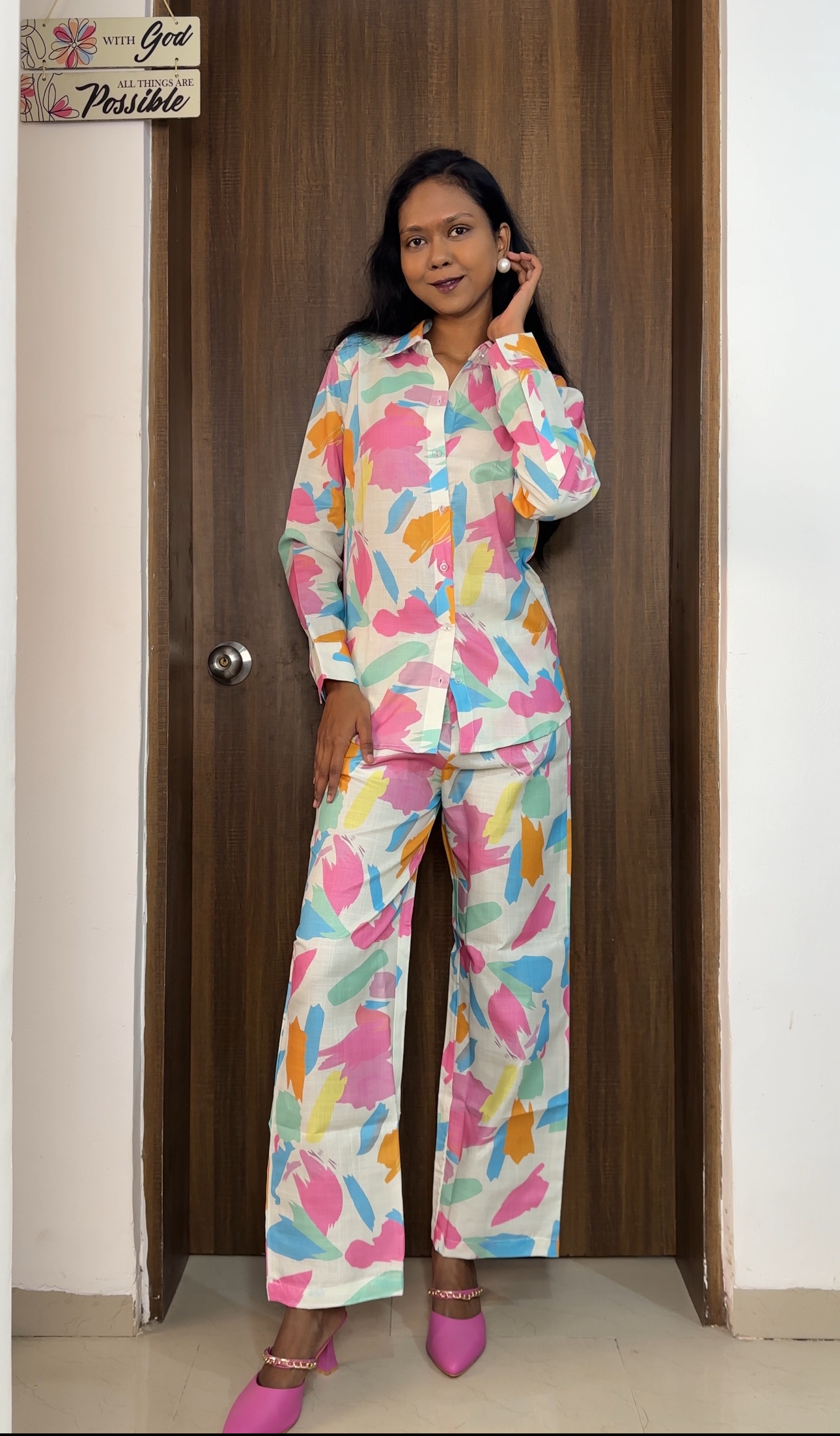 Painting Stroke Style Design Co-ord Set