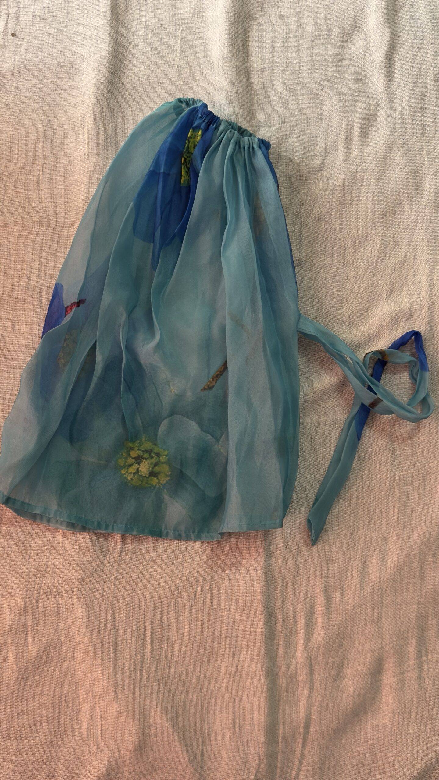 Blue Floral Organza Sleeves