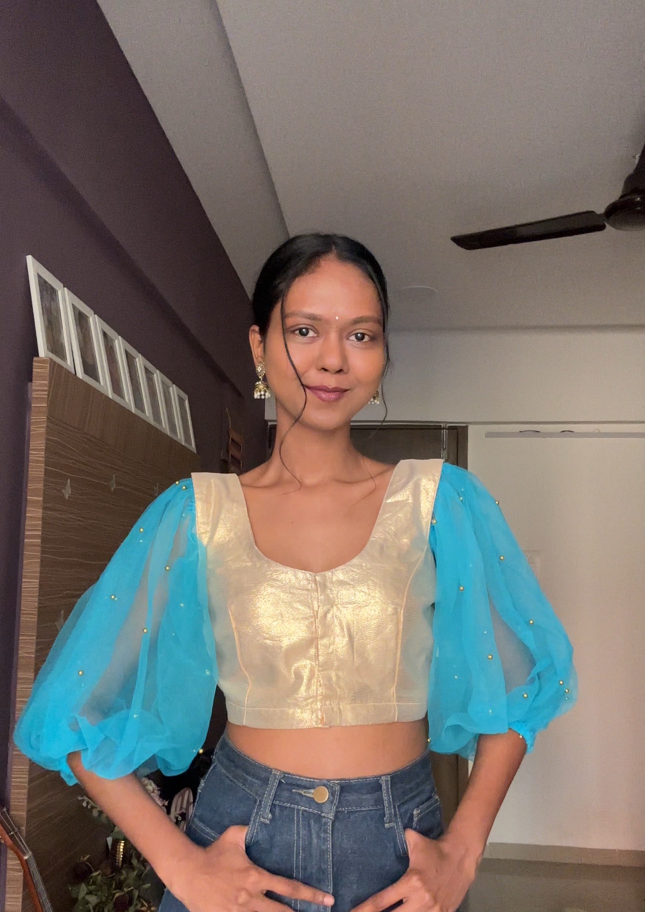 Sky Blue Detachable Net Sleeves