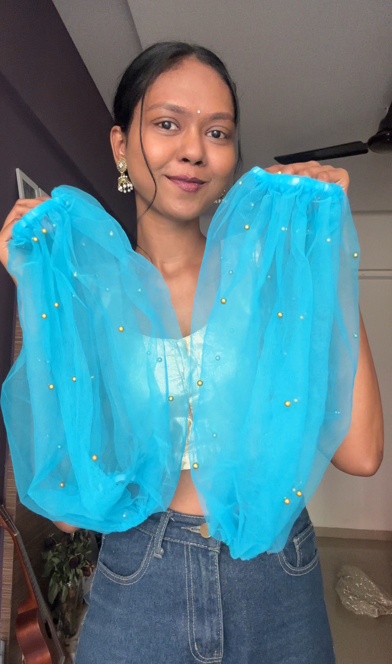 Sky Blue Detachable Net Sleeves