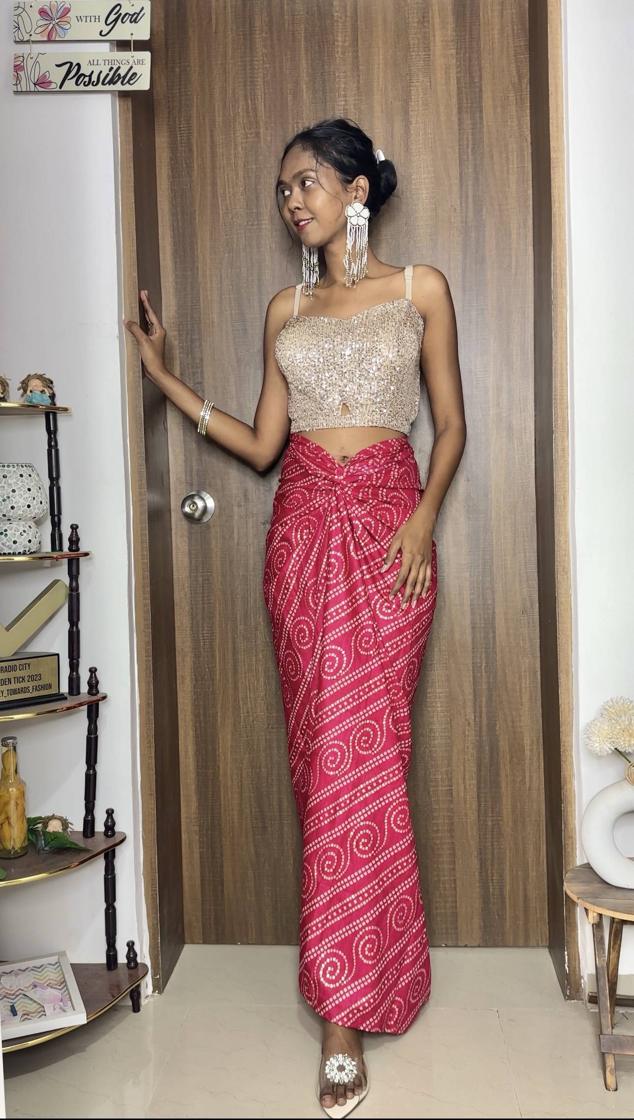 Pink Rayon multiway skirt