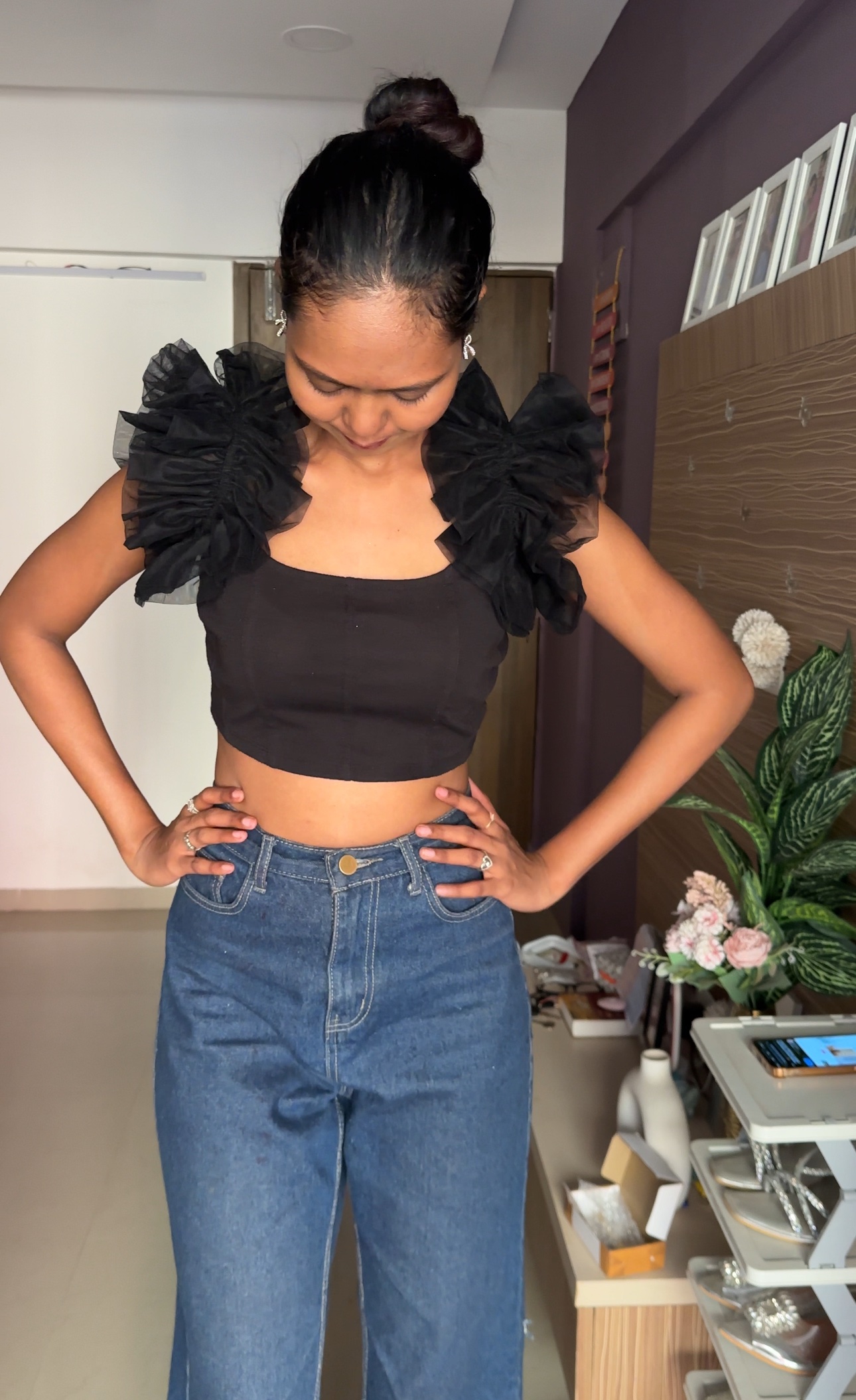 Super Soft Black Net Ruffle Sleeves
