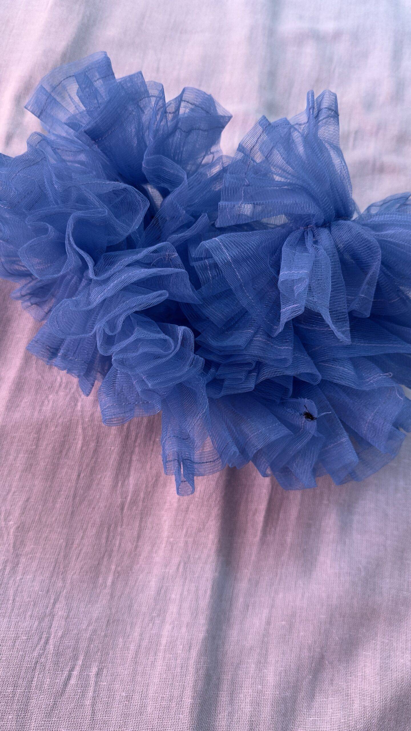 Light Blue Net Ruffle Sleeves