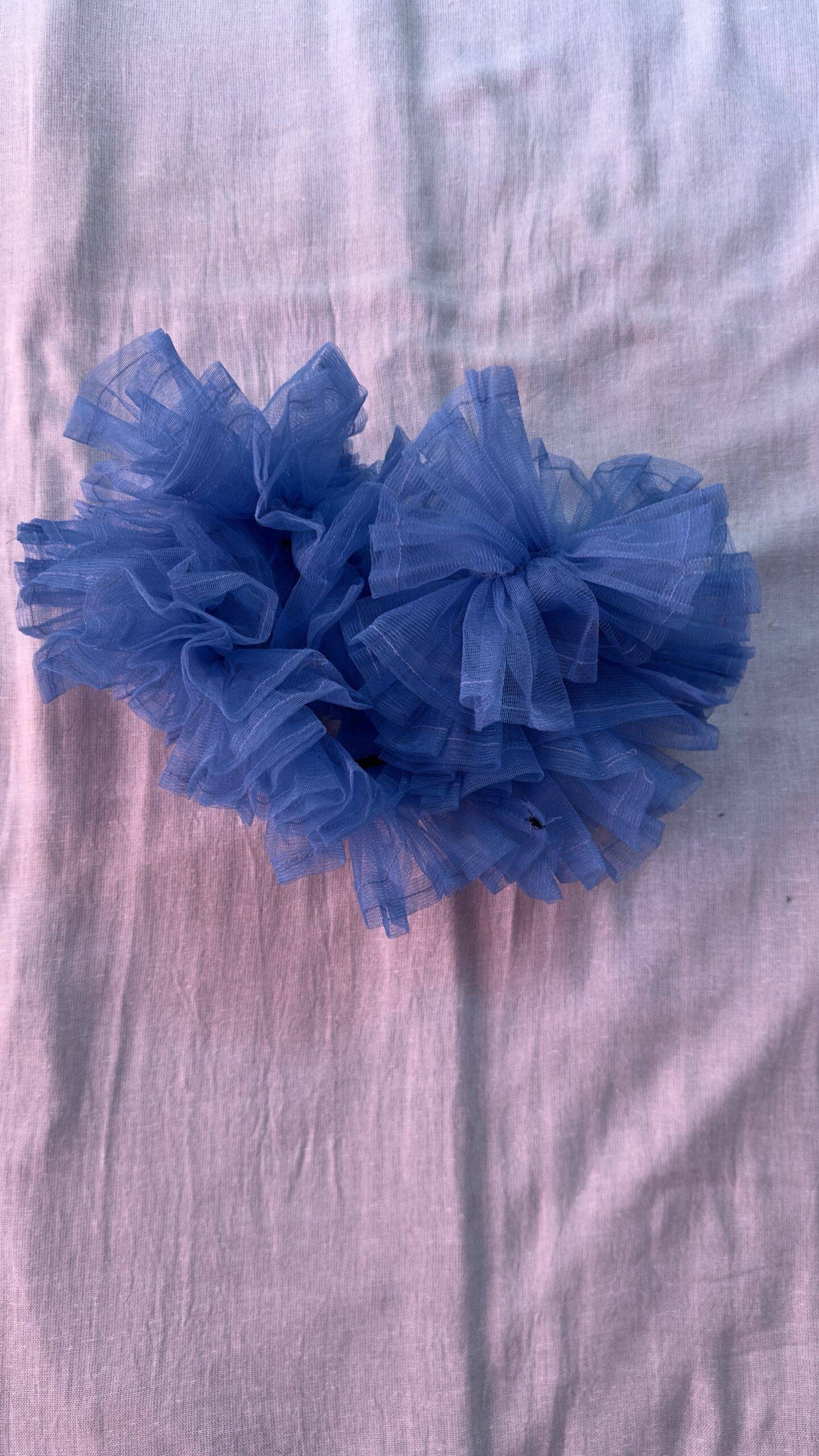 Light Blue Net Ruffle Sleeves