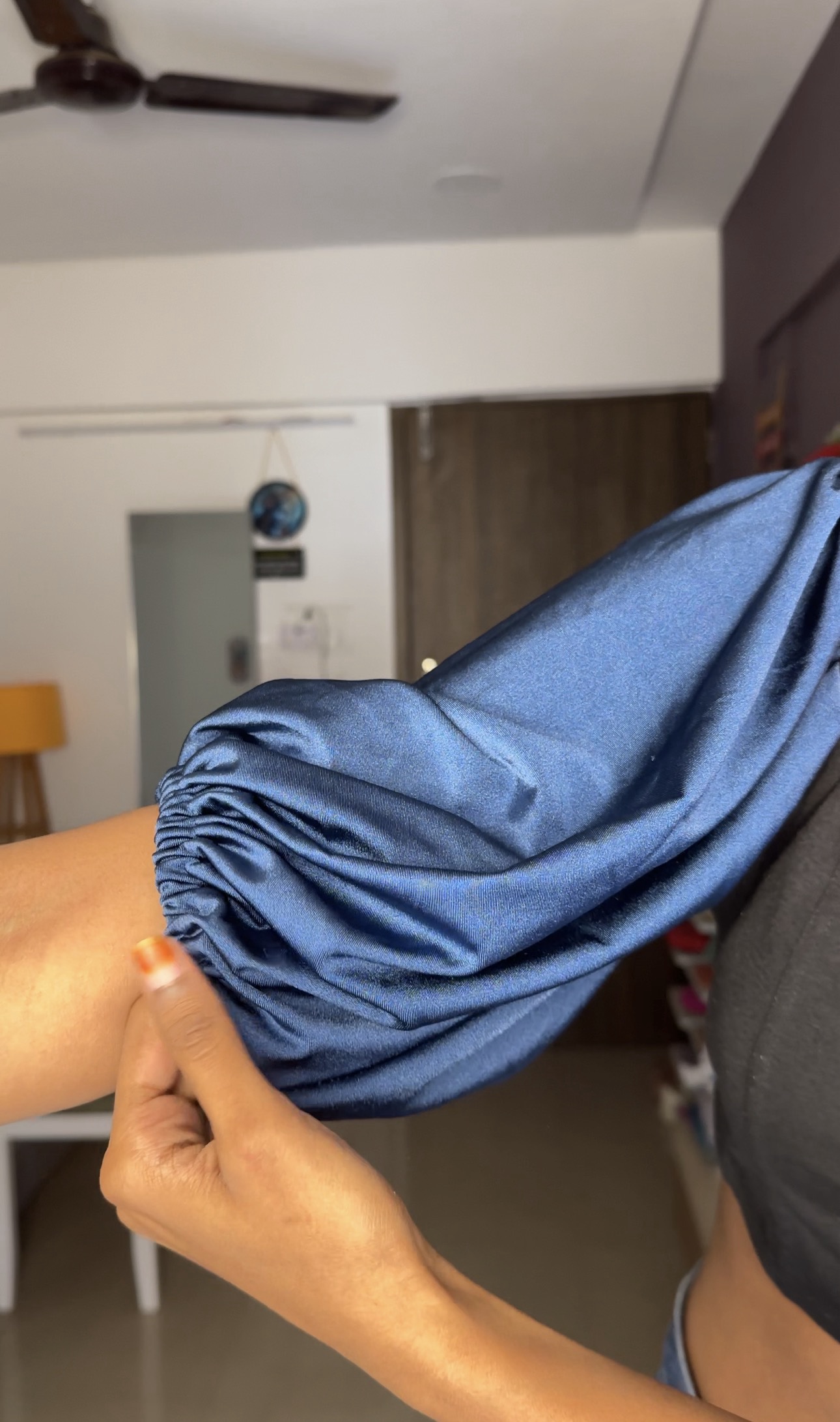 Pretty Navy Blue Stretchable Lycra Sleeves