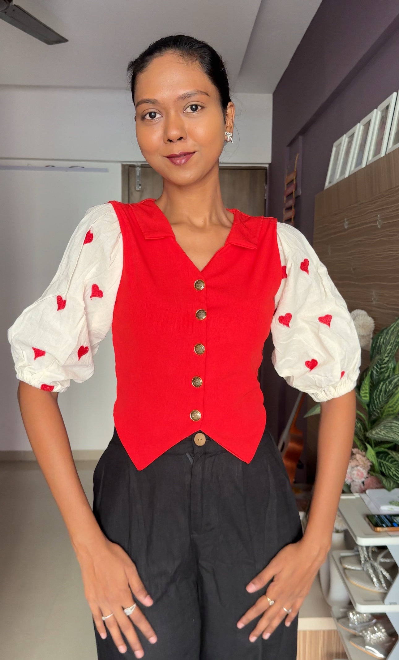 Cotton Heart Print Sleeves