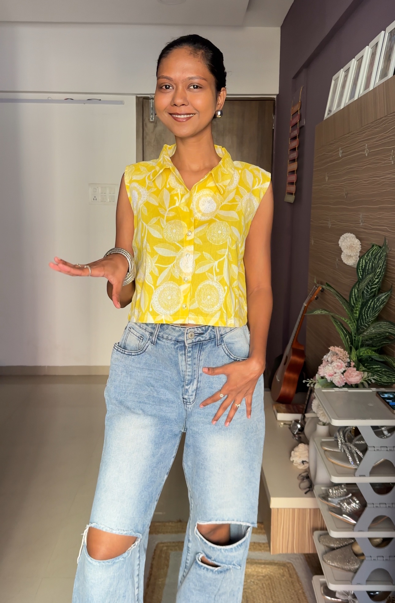 Yellow Cotton Waistcoat