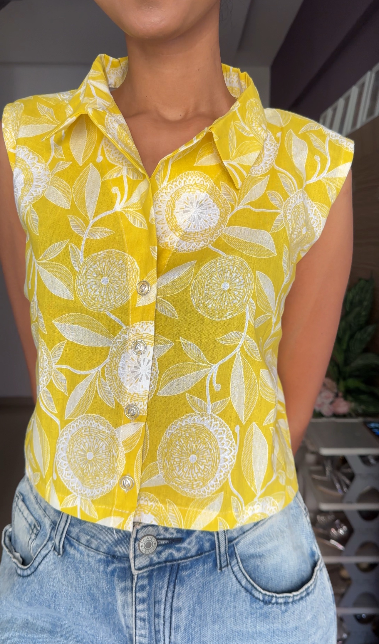 Yellow Cotton Waistcoat