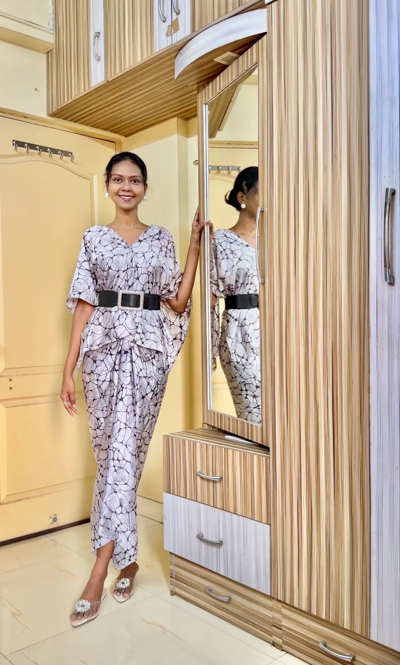 Marble Print Satin Co-ord Set