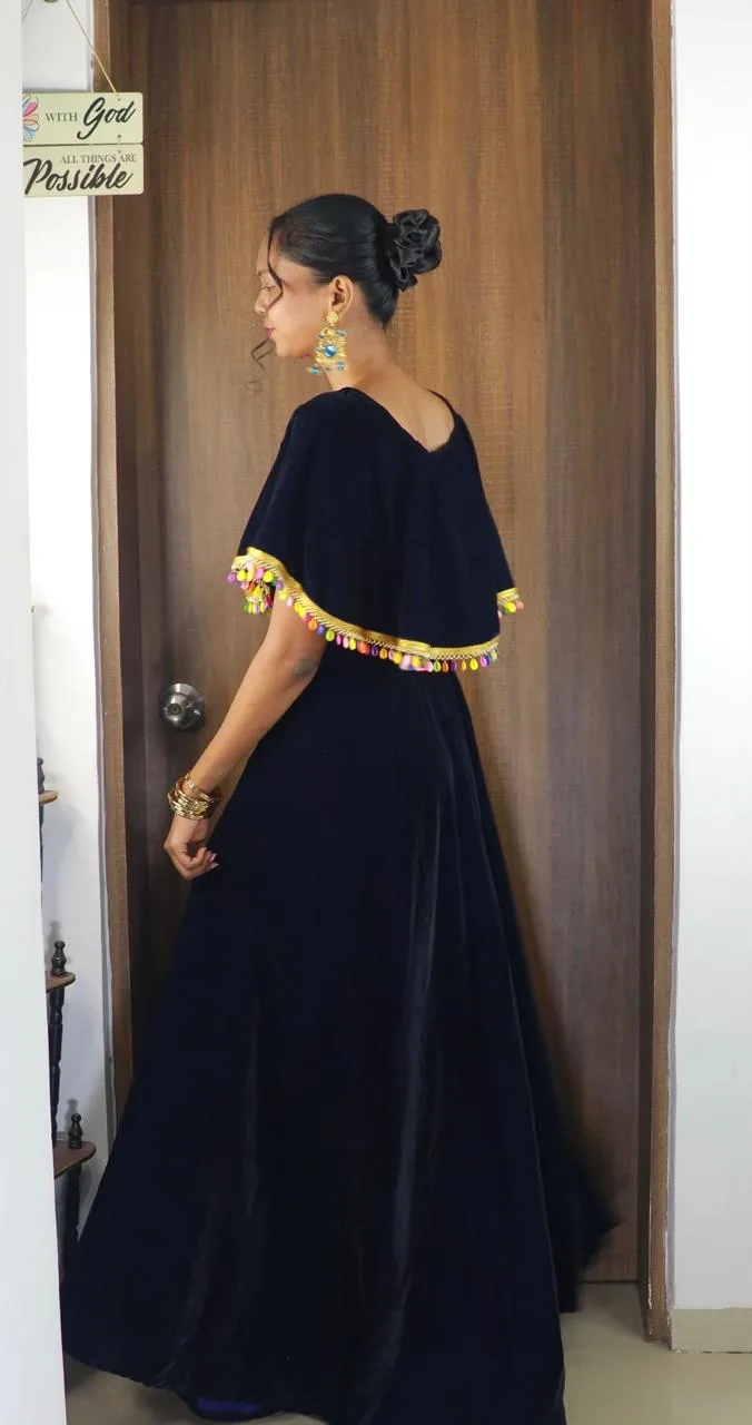Velvet Navy Blue Co-ord Set