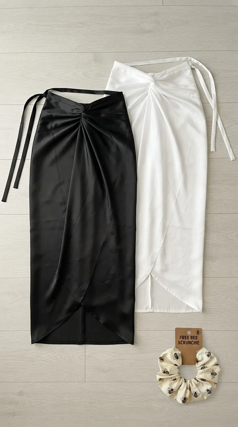 Black- White Multiway Satin Skirt Combo Pack