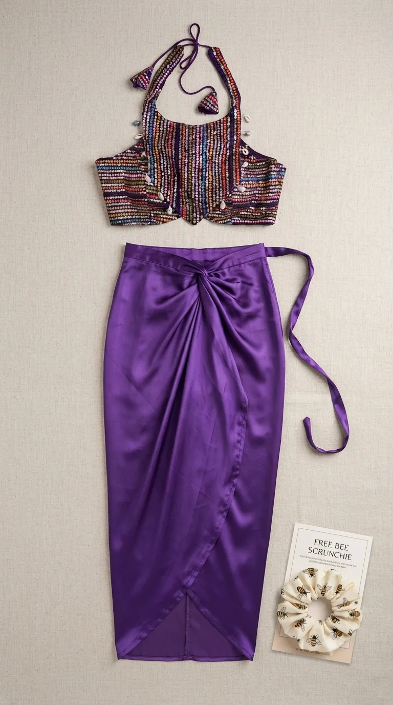 Kawdi Blouse- Satin Multiway Skirt Combo